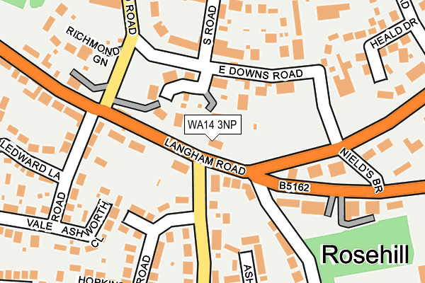 WA14 3NP map - OS OpenMap – Local (Ordnance Survey)