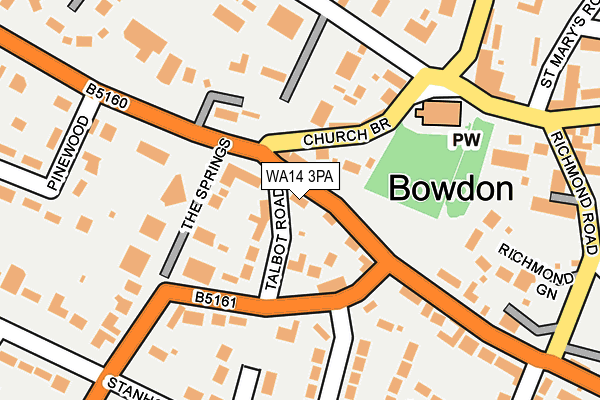 WA14 3PA map - OS OpenMap – Local (Ordnance Survey)