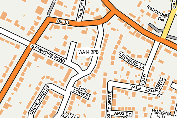 WA14 3PB map - OS OpenMap – Local (Ordnance Survey)