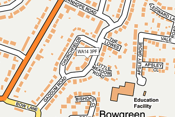WA14 3PF map - OS OpenMap – Local (Ordnance Survey)
