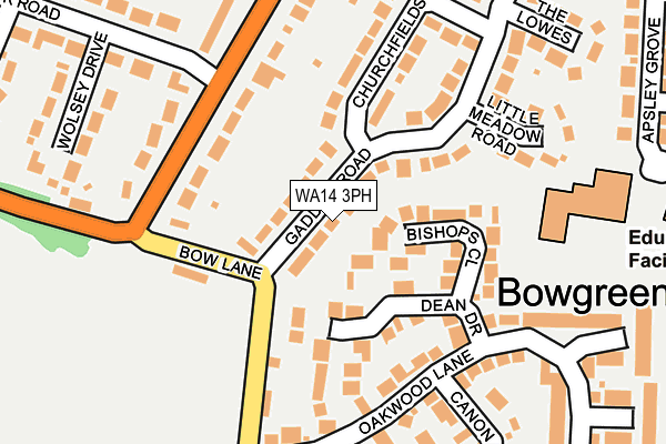 WA14 3PH map - OS OpenMap – Local (Ordnance Survey)