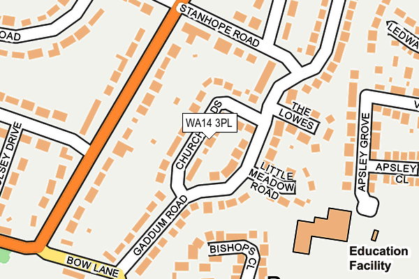 WA14 3PL map - OS OpenMap – Local (Ordnance Survey)