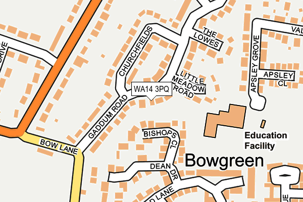 WA14 3PQ map - OS OpenMap – Local (Ordnance Survey)