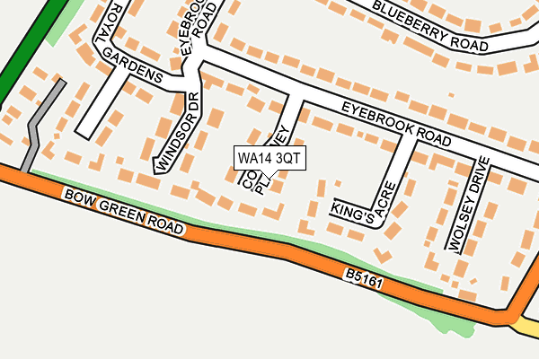 WA14 3QT map - OS OpenMap – Local (Ordnance Survey)