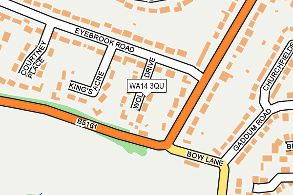 WA14 3QU map - OS OpenMap – Local (Ordnance Survey)