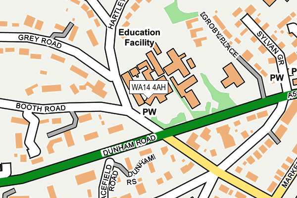 WA14 4AH map - OS OpenMap – Local (Ordnance Survey)