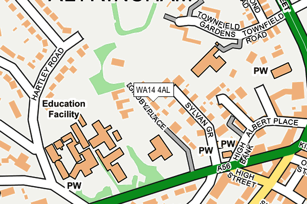 WA14 4AL map - OS OpenMap – Local (Ordnance Survey)