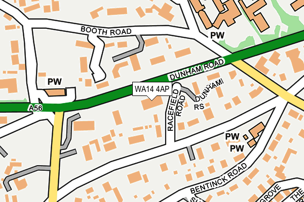 WA14 4AP map - OS OpenMap – Local (Ordnance Survey)