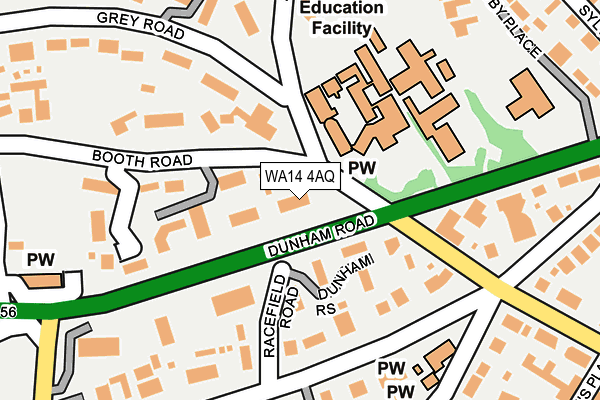 WA14 4AQ map - OS OpenMap – Local (Ordnance Survey)