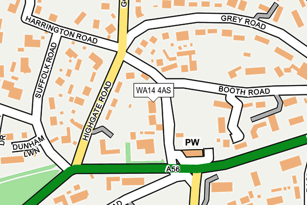 WA14 4AS map - OS OpenMap – Local (Ordnance Survey)