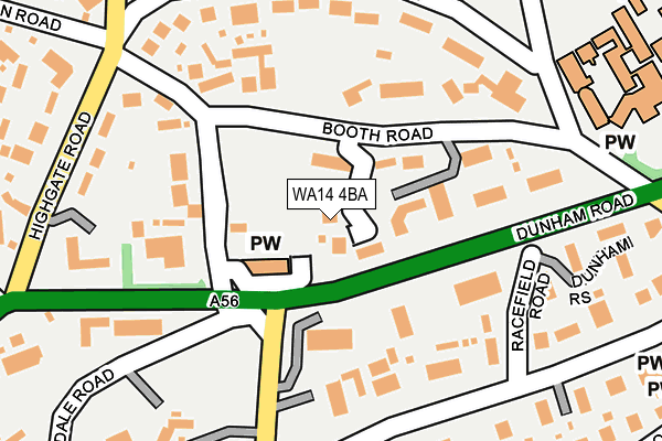 WA14 4BA map - OS OpenMap – Local (Ordnance Survey)