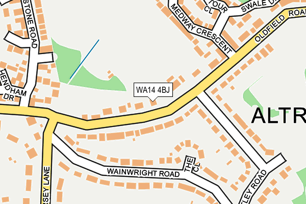 WA14 4BJ map - OS OpenMap – Local (Ordnance Survey)