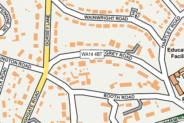 WA14 4BT map - OS OpenMap – Local (Ordnance Survey)