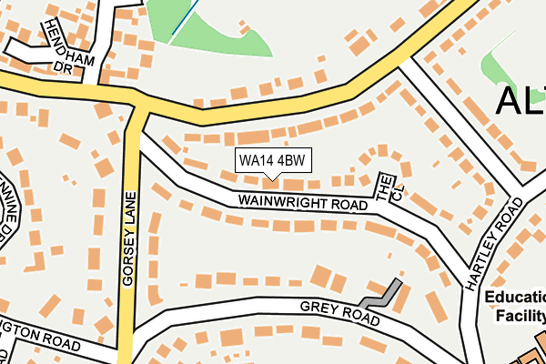WA14 4BW map - OS OpenMap – Local (Ordnance Survey)