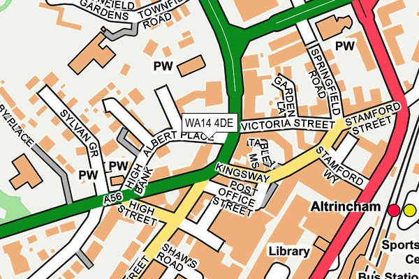 WA14 4DE map - OS OpenMap – Local (Ordnance Survey)