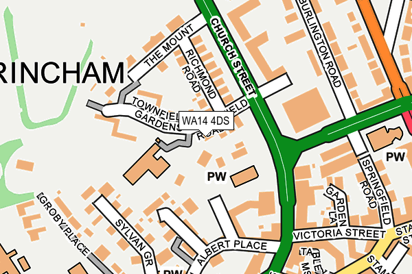 WA14 4DS map - OS OpenMap – Local (Ordnance Survey)