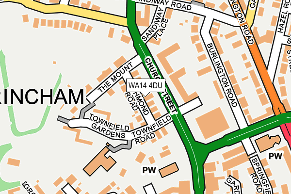WA14 4DU map - OS OpenMap – Local (Ordnance Survey)
