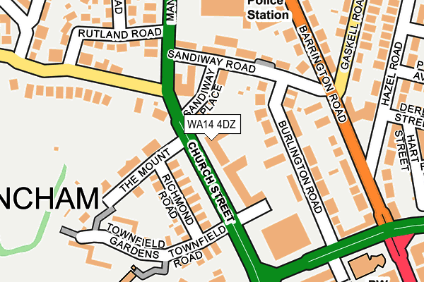 WA14 4DZ map - OS OpenMap – Local (Ordnance Survey)