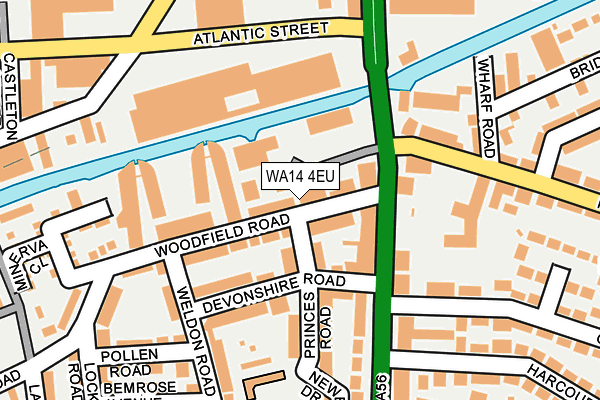 WA14 4EU map - OS OpenMap – Local (Ordnance Survey)