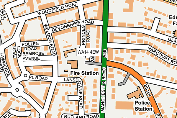 WA14 4EW map - OS OpenMap – Local (Ordnance Survey)