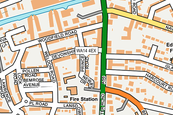 WA14 4EX map - OS OpenMap – Local (Ordnance Survey)