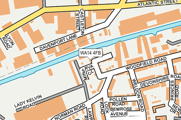 WA14 4FB map - OS OpenMap – Local (Ordnance Survey)