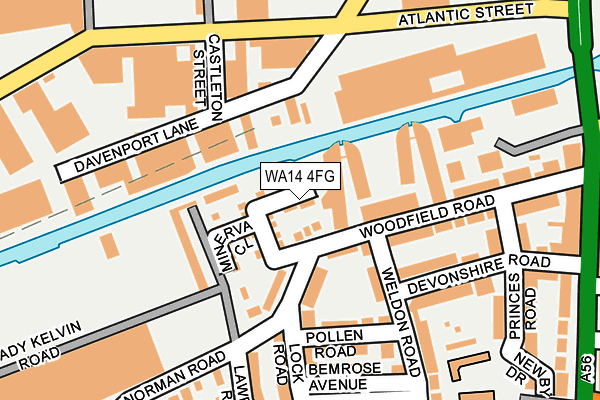 WA14 4FG map - OS OpenMap – Local (Ordnance Survey)