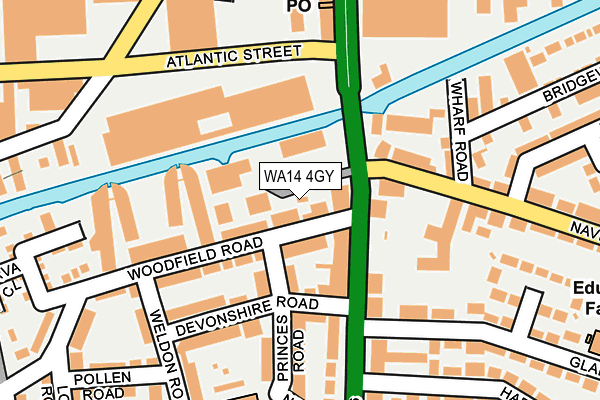 WA14 4GY map - OS OpenMap – Local (Ordnance Survey)