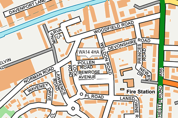WA14 4HA map - OS OpenMap – Local (Ordnance Survey)