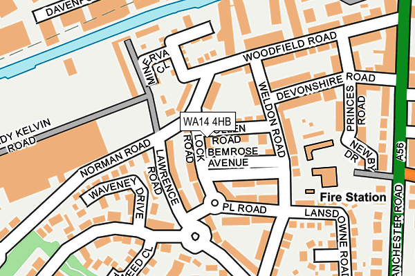 WA14 4HB map - OS OpenMap – Local (Ordnance Survey)