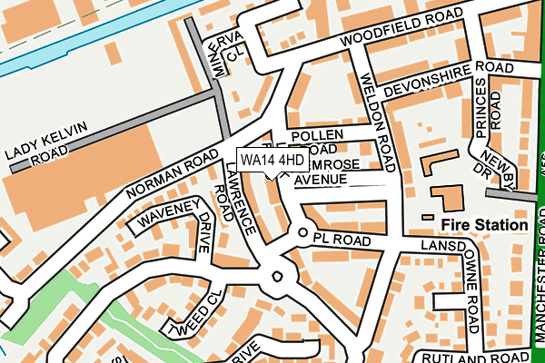 WA14 4HD map - OS OpenMap – Local (Ordnance Survey)