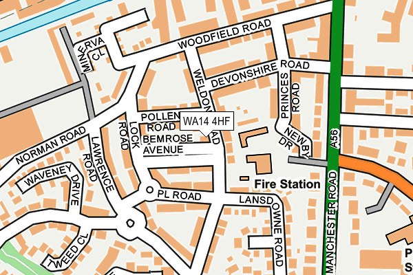 WA14 4HF map - OS OpenMap – Local (Ordnance Survey)