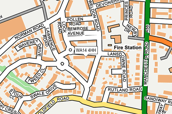 WA14 4HH map - OS OpenMap – Local (Ordnance Survey)