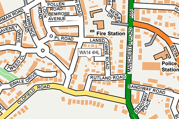 WA14 4HL map - OS OpenMap – Local (Ordnance Survey)