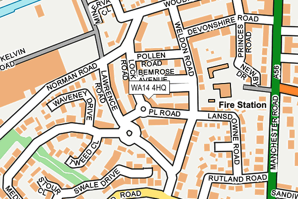 WA14 4HQ map - OS OpenMap – Local (Ordnance Survey)