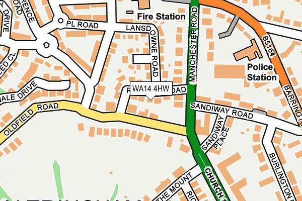 WA14 4HW map - OS OpenMap – Local (Ordnance Survey)