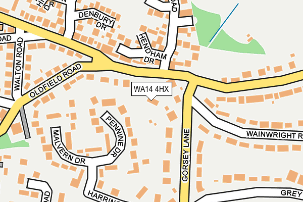 WA14 4HX map - OS OpenMap – Local (Ordnance Survey)