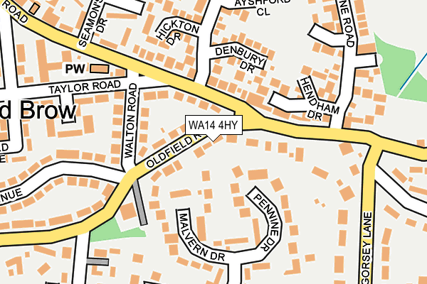 WA14 4HY map - OS OpenMap – Local (Ordnance Survey)