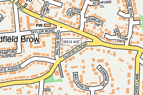 WA14 4HZ map - OS OpenMap – Local (Ordnance Survey)