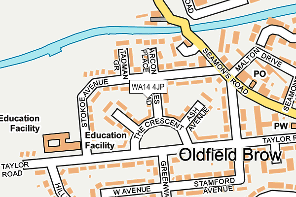 WA14 4JP map - OS OpenMap – Local (Ordnance Survey)