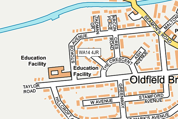 WA14 4JR map - OS OpenMap – Local (Ordnance Survey)