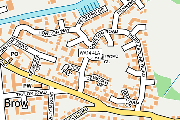 WA14 4LA map - OS OpenMap – Local (Ordnance Survey)