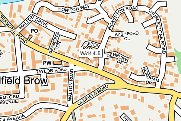 WA14 4LB map - OS OpenMap – Local (Ordnance Survey)