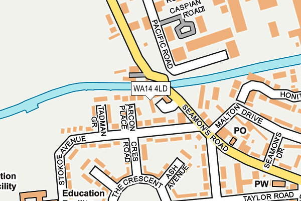 WA14 4LD map - OS OpenMap – Local (Ordnance Survey)