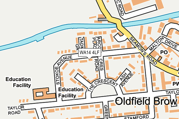 WA14 4LF map - OS OpenMap – Local (Ordnance Survey)