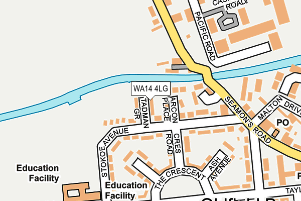 WA14 4LG map - OS OpenMap – Local (Ordnance Survey)