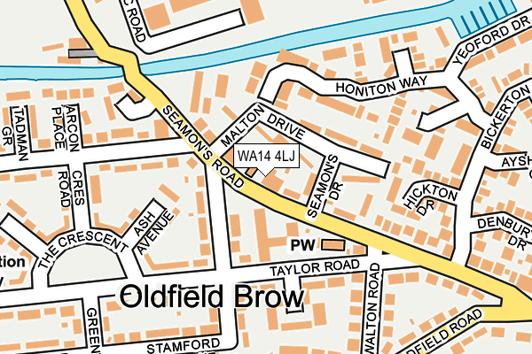 WA14 4LJ map - OS OpenMap – Local (Ordnance Survey)