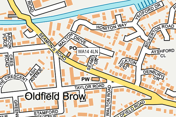 WA14 4LN map - OS OpenMap – Local (Ordnance Survey)