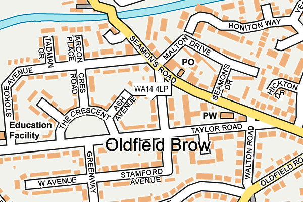WA14 4LP map - OS OpenMap – Local (Ordnance Survey)