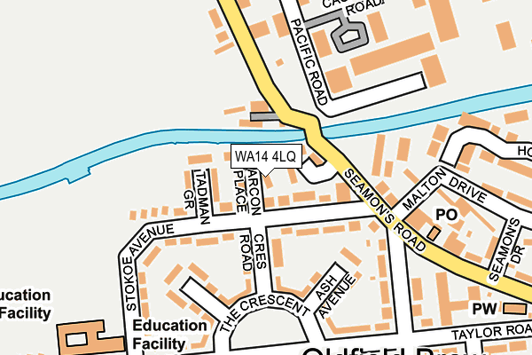 WA14 4LQ map - OS OpenMap – Local (Ordnance Survey)